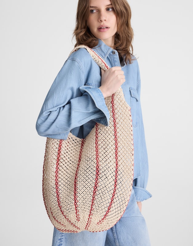 The Curved Crochet Shoulder Bag SCARLETT STRIPE MULTI