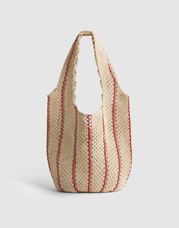 The Curved Crochet Shoulder Bag SCARLETT STRIPE MULTI