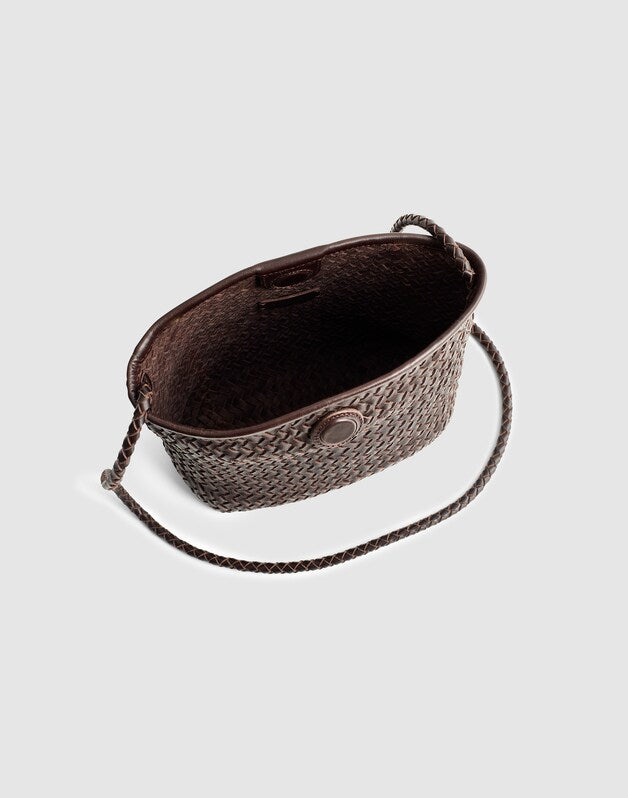 The Signature Woven Crossbody Bag COFFEE BEAN