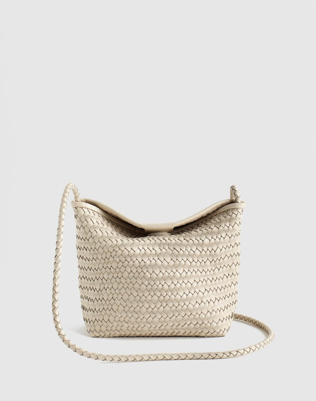The Signature Woven Crossbody Bag VINTAGE MUSLIN