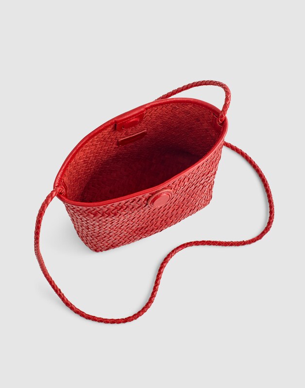 The Signature Woven Crossbody Bag SCARLET