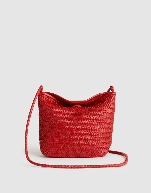 The Signature Woven Crossbody Bag SCARLET