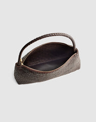 The Signature Woven Zip Top Shoulder Bag COFFEE BEAN
