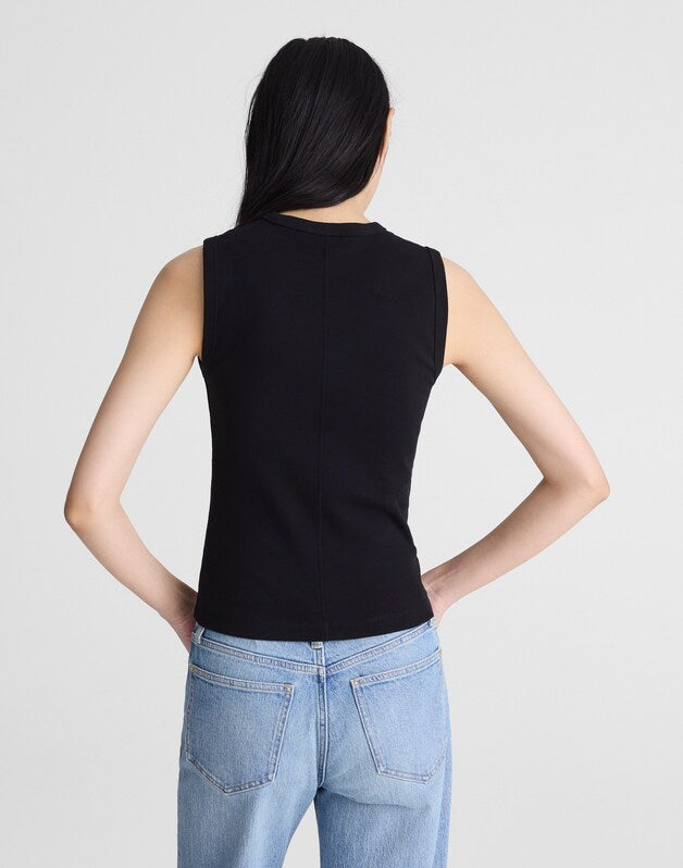 The '90s Shell Tank in Compact Cotton JET BLACK