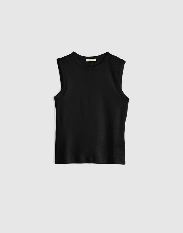 The '90s Shell Tank in Compact Cotton JET BLACK
