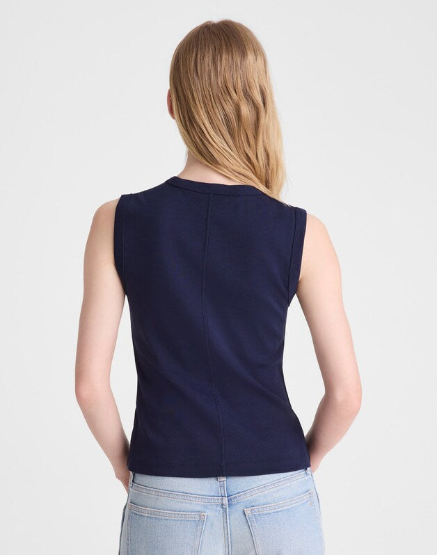 The '90s Shell Tank in Compact Cotton MIDNIGHT NAVY