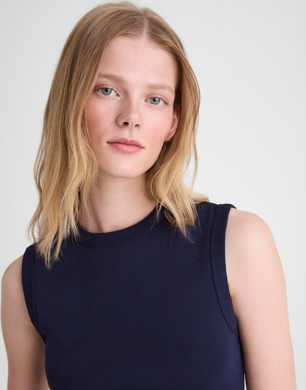 The '90s Shell Tank in Compact Cotton MIDNIGHT NAVY