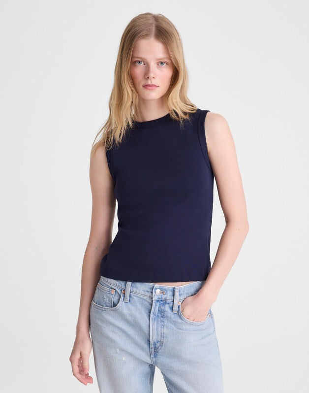 The '90s Shell Tank in Compact Cotton MIDNIGHT NAVY