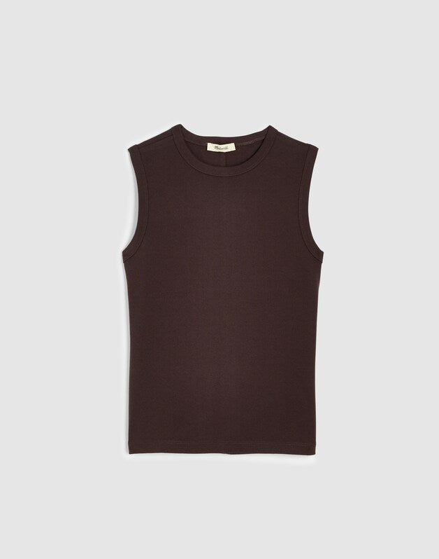 The '90s Shell Tank in Compact Cotton CHOCOLATE PLUM