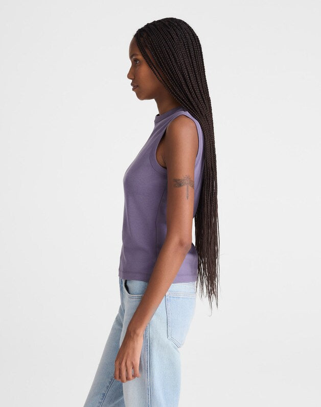 The '90s Shell Tank in Compact Cotton HAZY PURPLE