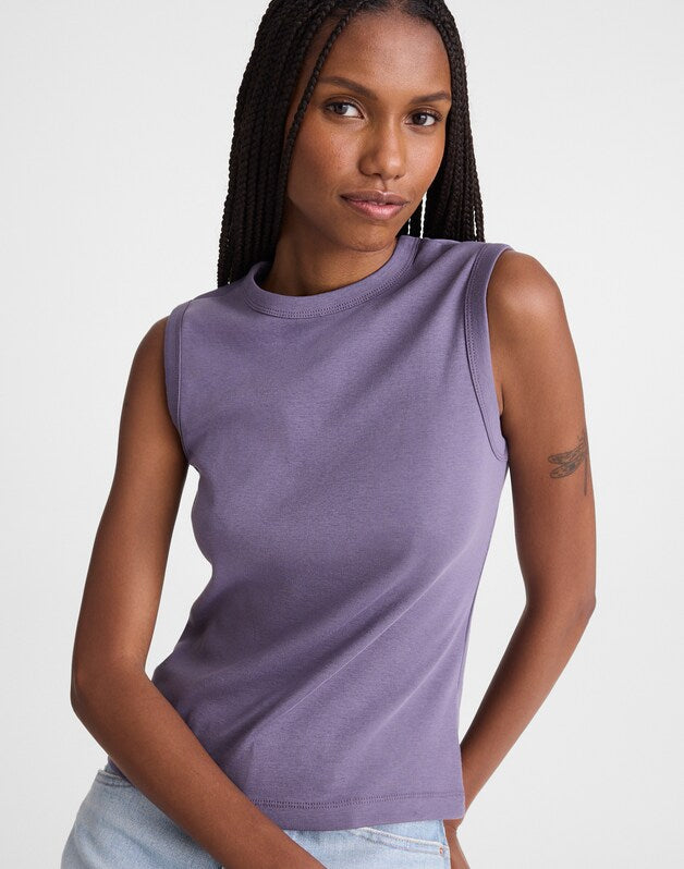 The '90s Shell Tank in Compact Cotton HAZY PURPLE