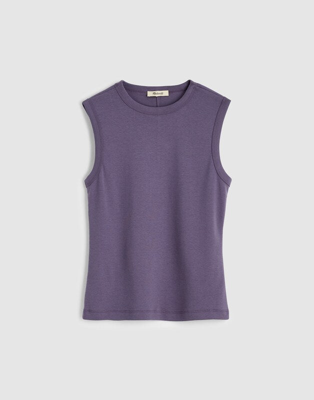 The '90s Shell Tank in Compact Cotton HAZY PURPLE