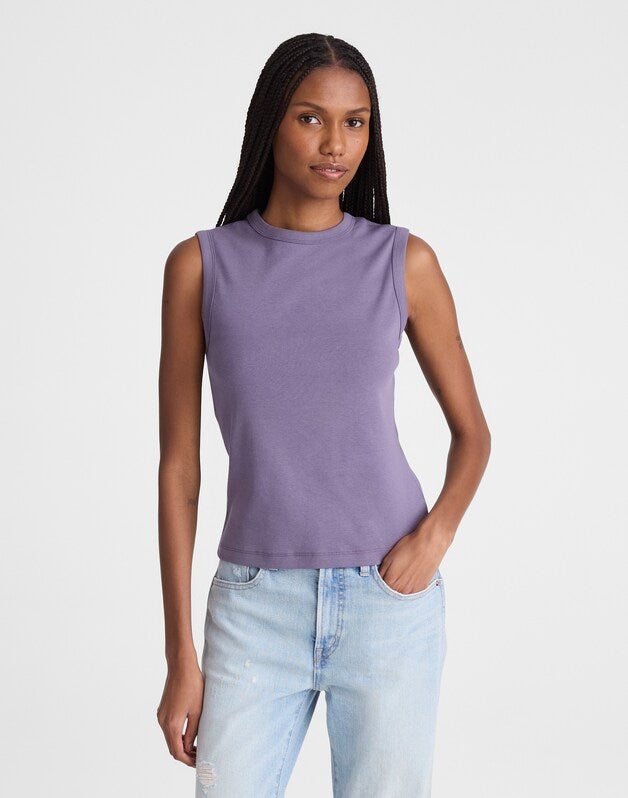 The '90s Shell Tank in Compact Cotton HAZY PURPLE