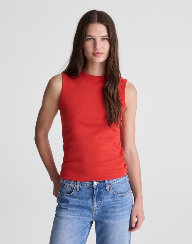 The '90s Shell Tank in Compact Cotton WILD POPPY