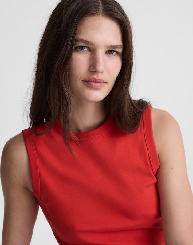 The '90s Shell Tank in Compact Cotton WILD POPPY