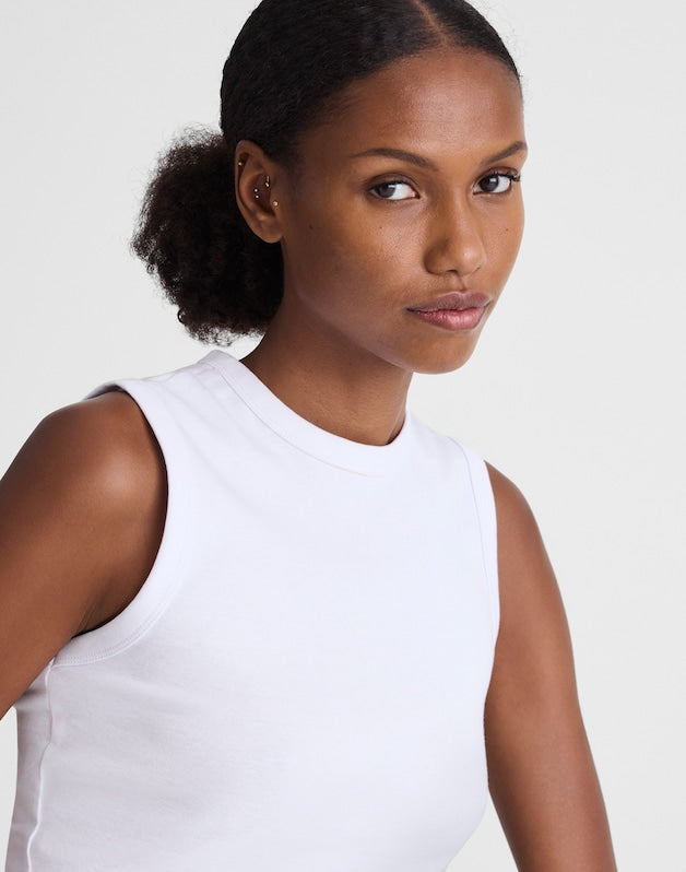 The '90s Shell Tank in Compact Cotton WHITE