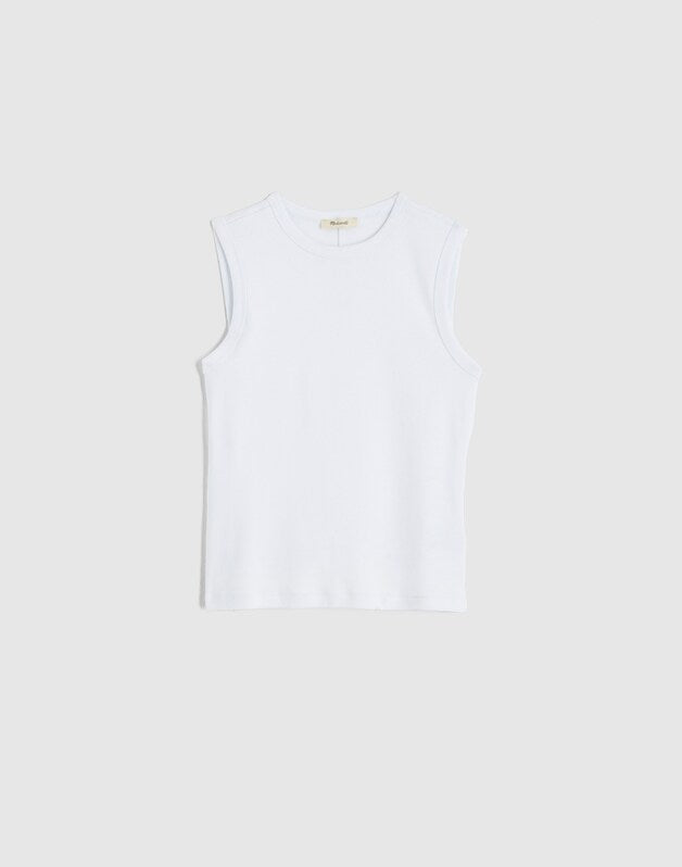 The '90s Shell Tank in Compact Cotton WHITE