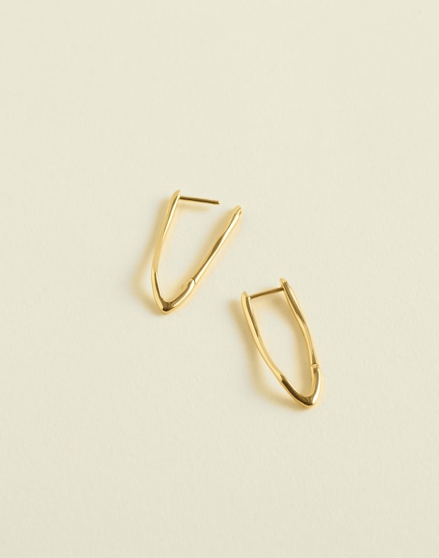 Demi-Fine Molten Large Hoop Earrings 14K GOLD