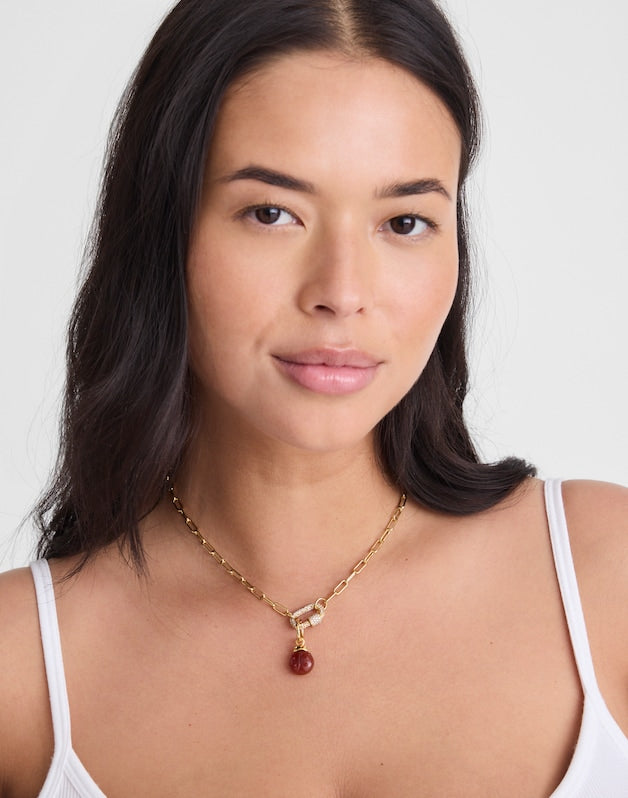 Semiprecious Ladybug Charm ANTIQUE GOLD
