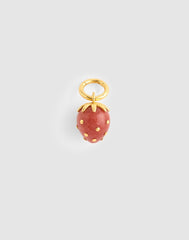 Semiprecious Strawberry Charm ANTIQUE GOLD