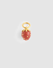 Semiprecious Strawberry Charm ANTIQUE GOLD