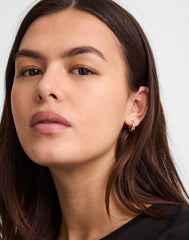 Hammered Puffy Huggie Hoop Earrings ANTIQUE GOLD