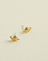 Demi-Fine Snail Stud Earrings 14K GOLD