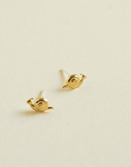 Demi-Fine Snail Stud Earrings 14K GOLD