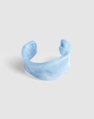 Resin Sculptural Wide Cuff Bracelet TRANQUIL BLUE