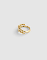 Sculptural Illusion Statement Ring ANTIQUE GOLD