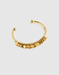 Coin Cluster Wire Cuff Bracelet ANTIQUE GOLD