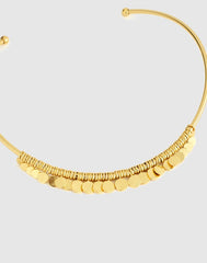 Coin Cluster Wire Choker Necklace ANTIQUE GOLD
