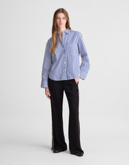 The Signature Y-Neck Shirt in Poplin FRENCH BLUE
