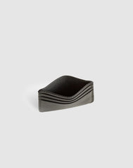 Curved Card Case in Leather TRUE BLACK