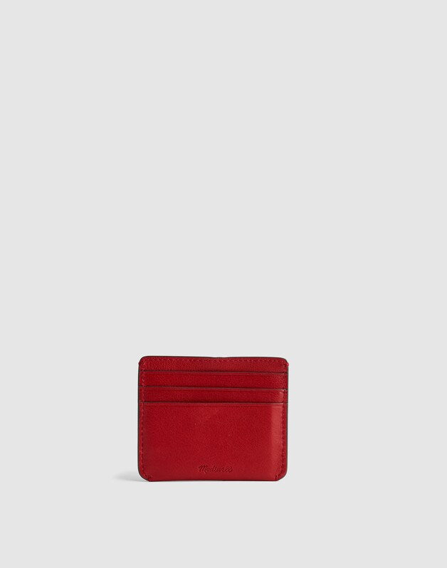 Curved Card Case in Leather SCARLET