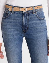Domed-Buckle Belt in Suede WALNUT SHELL