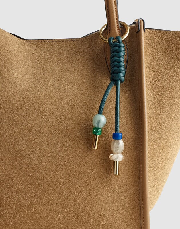 Braided Leather Bag Charm FOREST