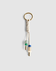 Braided Leather Bag Charm VINTAGE MUSLIN