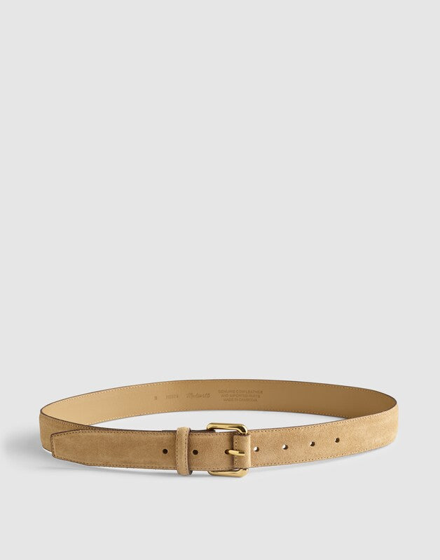Roller-Buckle Belt in Suede TAWNY KHAKI