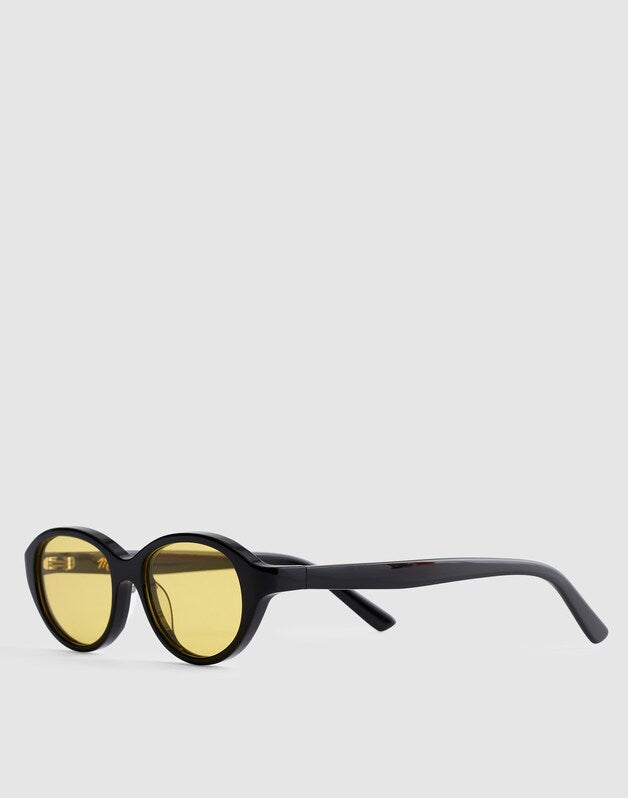 The Solina Oval Sunglasses JET BLACK