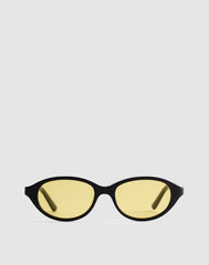 The Solina Oval Sunglasses JET BLACK