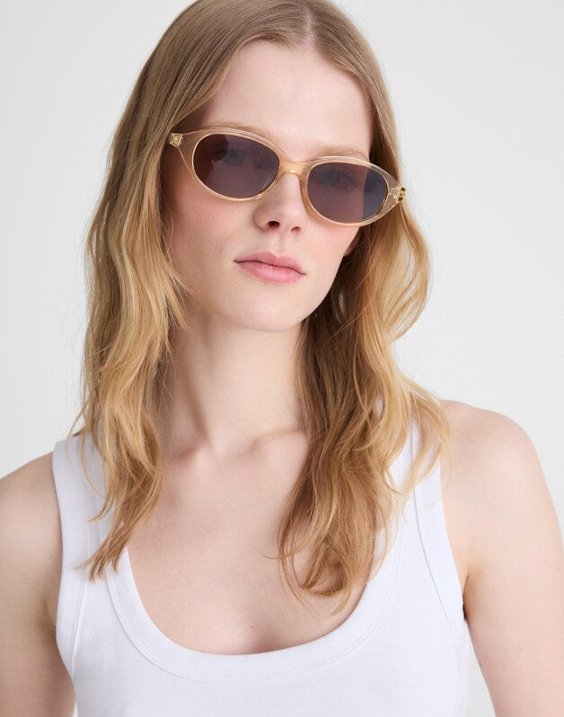 The Solina Oval Sunglasses FROSTED LEMON