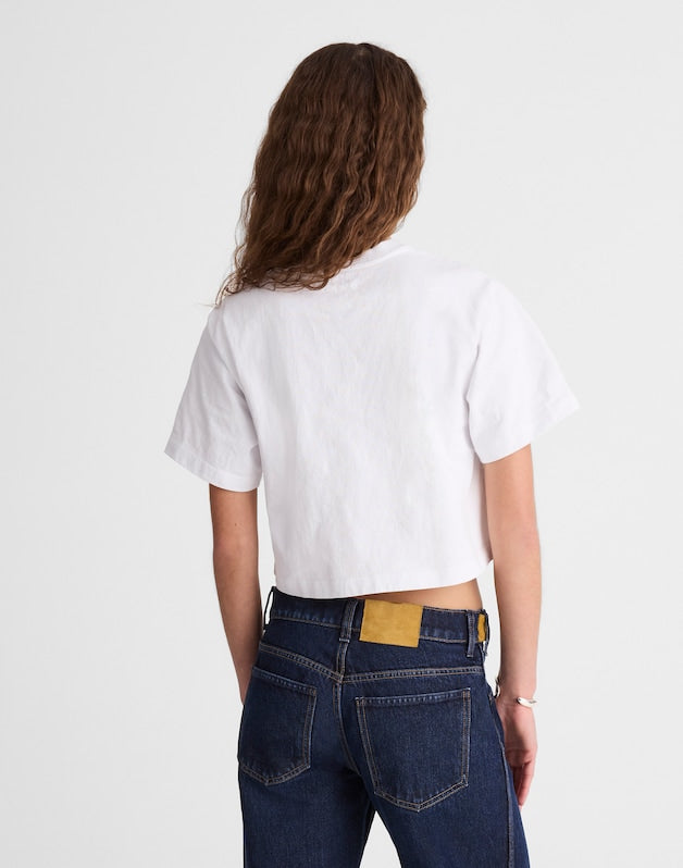 Madewell x Benjamin Talley Smith The Sullivan Boxy Crop Tee WHITE