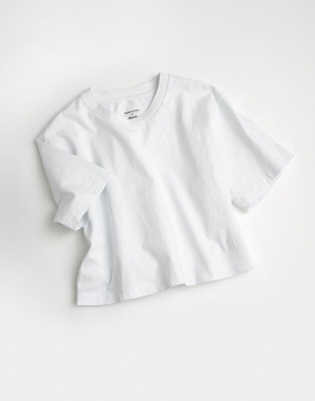 Madewell x Benjamin Talley Smith The Sullivan Boxy Crop Tee WHITE