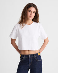 Madewell x Benjamin Talley Smith The Sullivan Boxy Crop Tee WHITE