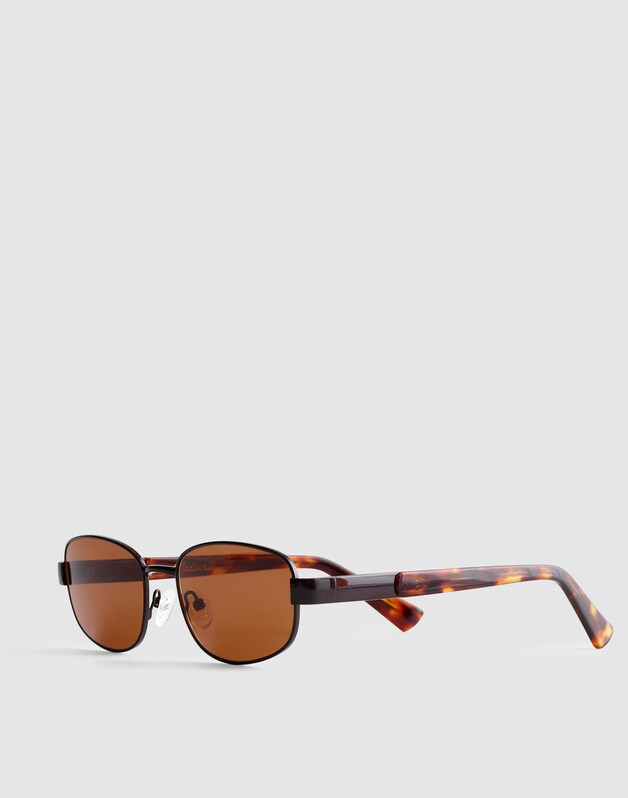 The Codi Rectangular Sunglasses DARK BROWN