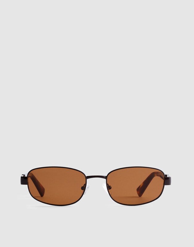 The Codi Rectangular Sunglasses DARK BROWN