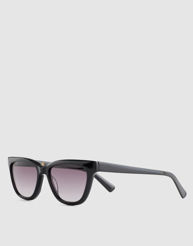 The Delia Angular Sunglasses TRUE BLACK