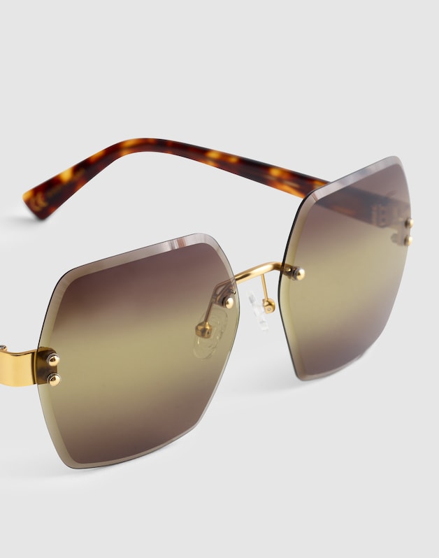 The Weekender Oversized Rimless Sunglasses DESERT CAMEL