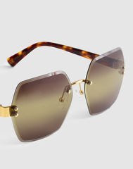 The Weekender Oversized Rimless Sunglasses DESERT CAMEL